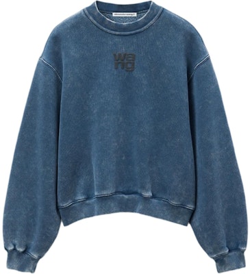 (W) 알렉산더왕 FW24 로고 크루넥 풀오버 스웨트셔츠 애시드 워시 블랙. 4CC3241518424A Order (W) 알렉산더왕 FW24 로고 크루넥 풀오버 스웨트셔츠 애시드 워시 블랙. 4CC3241518424A