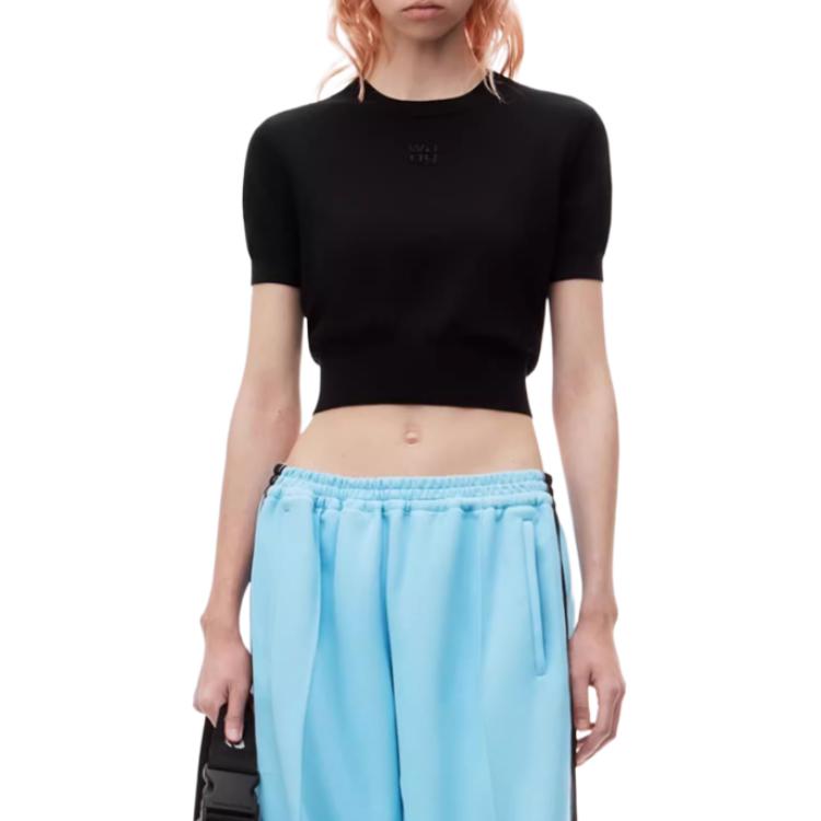 (Women) Alexander Wang FW24  Logo Embossed Short Sleeve T-Shirt Black 4KC3241037001 圖 2