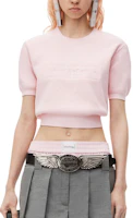 Lookbook (W) Alexander Wang FW24 壓紋短袖運動衫 芭蕾粉色. 1KC3231037684A