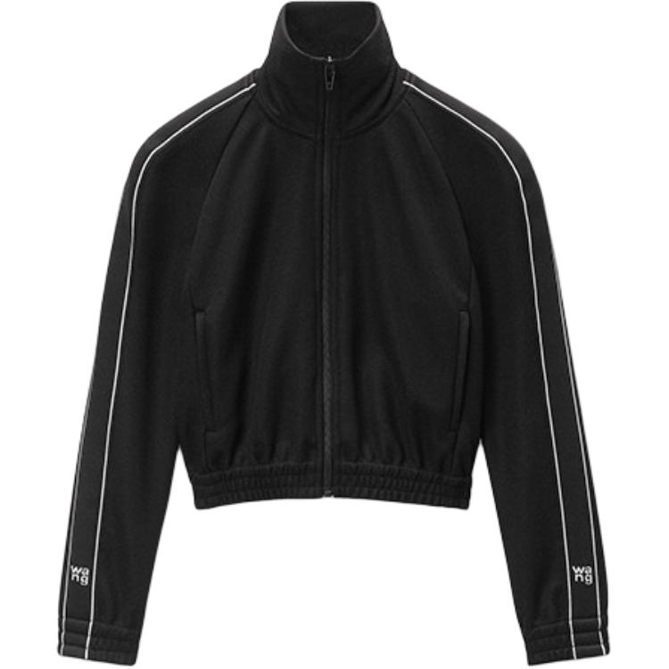 Order (Women) Alexander Wang FW24  Logo Trim Cropped Track Jacket Black. 4CC3242091001