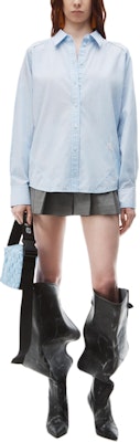 (Women) Alexander Wang FW24 Loose Fit Striped Long Sleeve Shirt Light Blue 4WC3241494458B Lookbook (Women) Alexander Wang FW24 Loose Fit Striped Long Sleeve Shirt Light Blue 4WC3241494458B