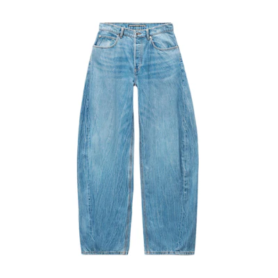 (Women) Alexander Wang FW24 Low-Rise Loose Fit Casual Denim Blade Pants Light Indigo 4DC3244358486