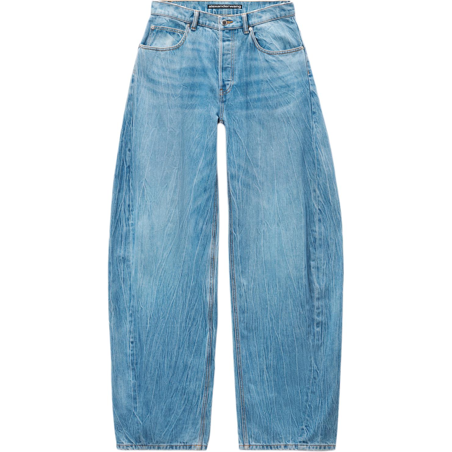 Order (W) Alexander Wang FW24 Pantalones Blade Denim Casual Ajuste Suelto Indigo Claro 4DC3244358486