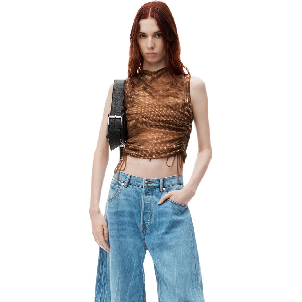 Details for (W) Alexander Wang FW24 Pantalones Blade Denim Casual Ajuste Suelto Indigo Claro 4DC3244358486