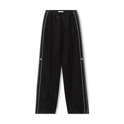 (Women) Alexander Wang FW24 Mesh Logo Loose Casual Pants Black 4CC3244390001