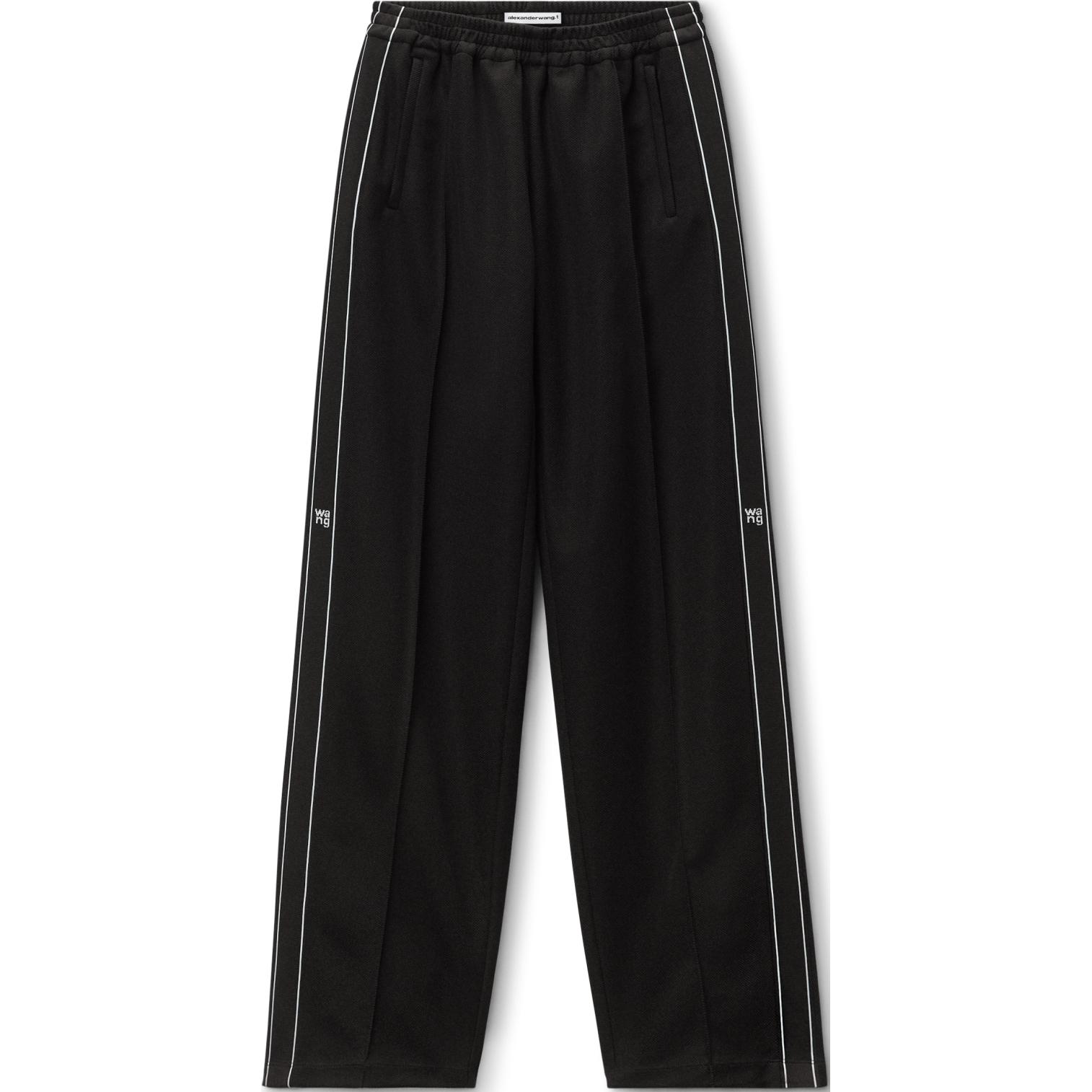 Order (Women) Alexander Wang FW24  Mesh Logo Loose Casual Pants Black 4CC3244390001