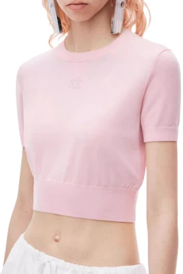 (W) Alexander Wang FW24 Camiseta Rosa Encaje Logo en Relieve Manga Corta. 4KC3241037-Pink Purchase (W) Alexander Wang FW24 Camiseta Rosa Encaje Logo en Relieve Manga Corta. 4KC3241037-Pink