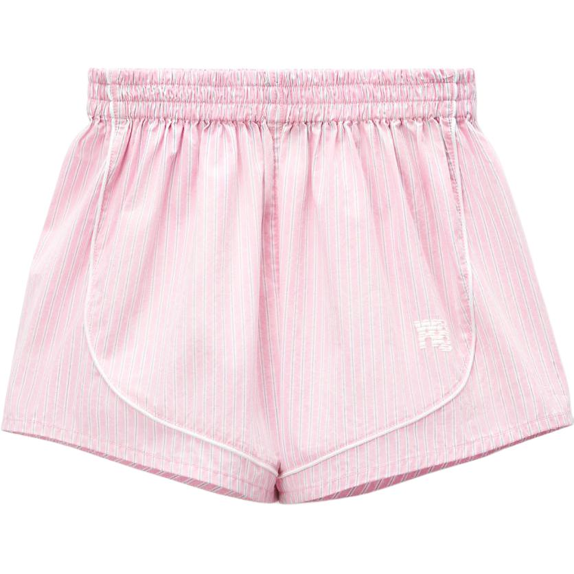 (Women) Alexander Wang FW24  Pink Letter Stripe Loose-Fit Casual Shorts. 4WC3244386685A