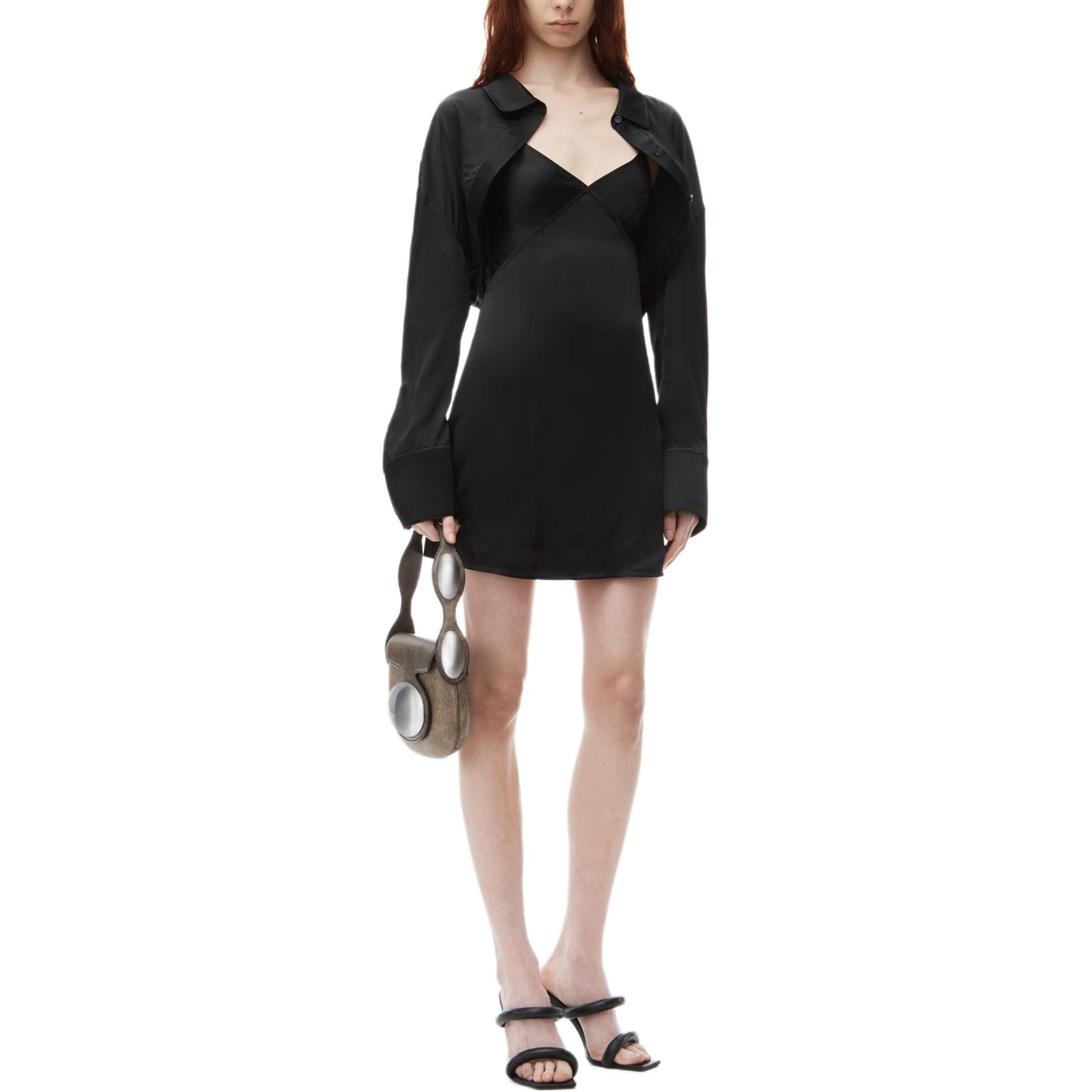 Lookbook (W) Alexander Wang FW24 Vestido Cami de Satén - Negro 1WC3246684001