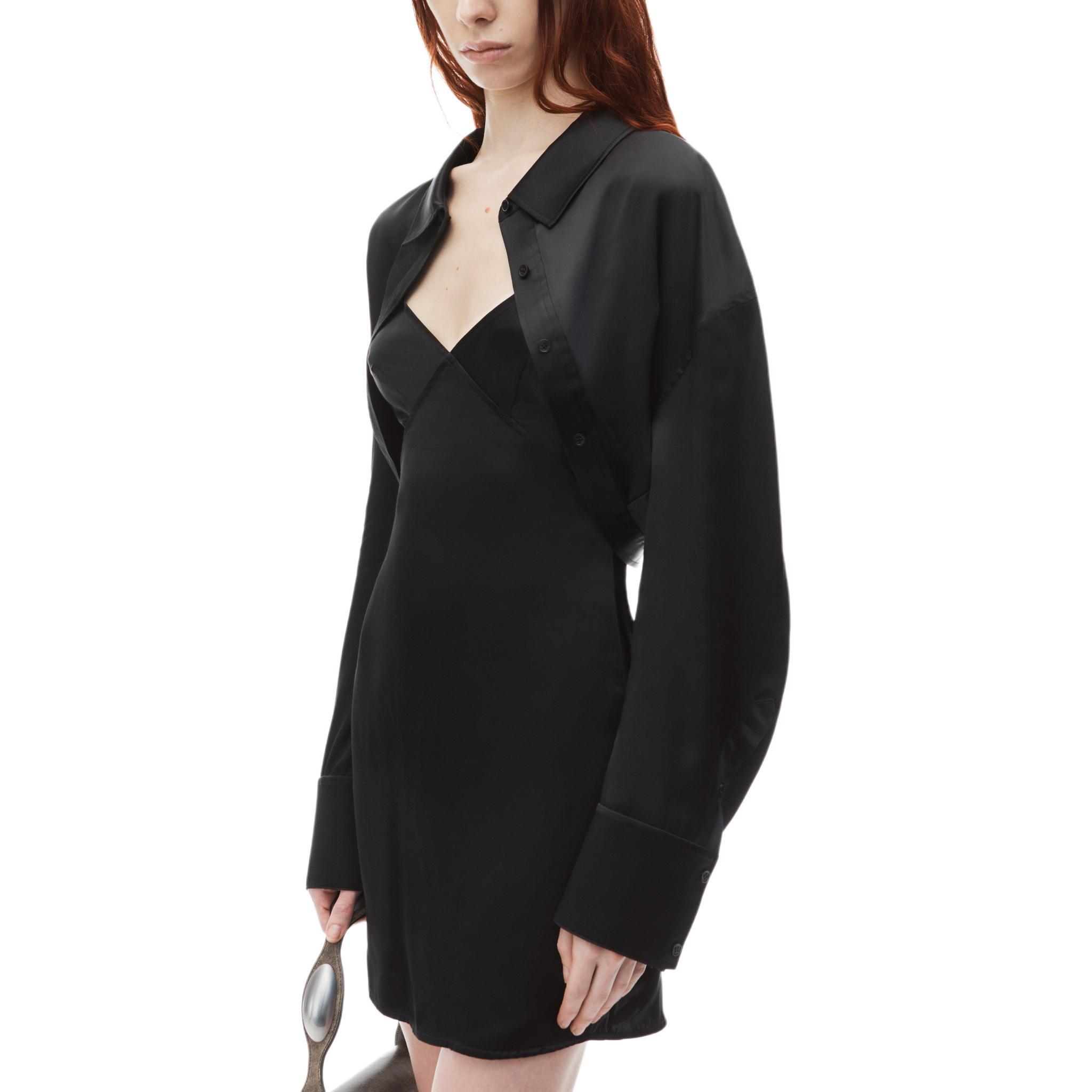 Purchase (W) Alexander Wang FW24 Vestido Cami de Satén - Negro 1WC3246684001