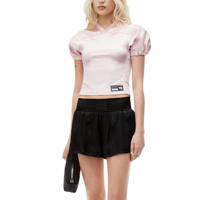 (W) Alexander Wang FW24 Satin Knit Celana Pendek Kasual Pinggang Elastis Hitam. 1WC3244744001 Purchase (W) Alexander Wang FW24 Satin Knit Celana Pendek Kasual Pinggang Elastis Hitam. 1WC3244744001