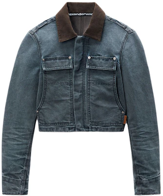 (W) Alexander Wang FW24 Jaket Denim Utility Gray Blue Shrunk 4DC3242371030A Order (W) Alexander Wang FW24 Jaket Denim Utility Gray Blue Shrunk 4DC3242371030A