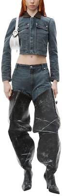 (W) Alexander Wang FW24 Jaket Denim Utility Gray Blue Shrunk 4DC3242371030A Lookbook (W) Alexander Wang FW24 Jaket Denim Utility Gray Blue Shrunk 4DC3242371030A