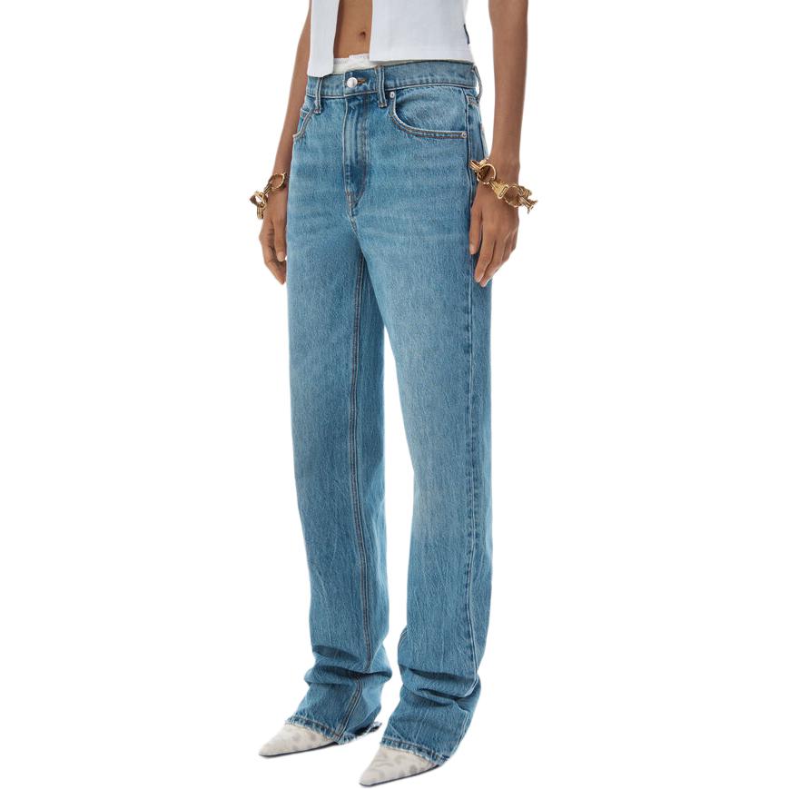 (Women) Alexander Wang FW24  Slim Fit Mid-Rise Blue Denim Jeans 4DC1254522486 圖 3