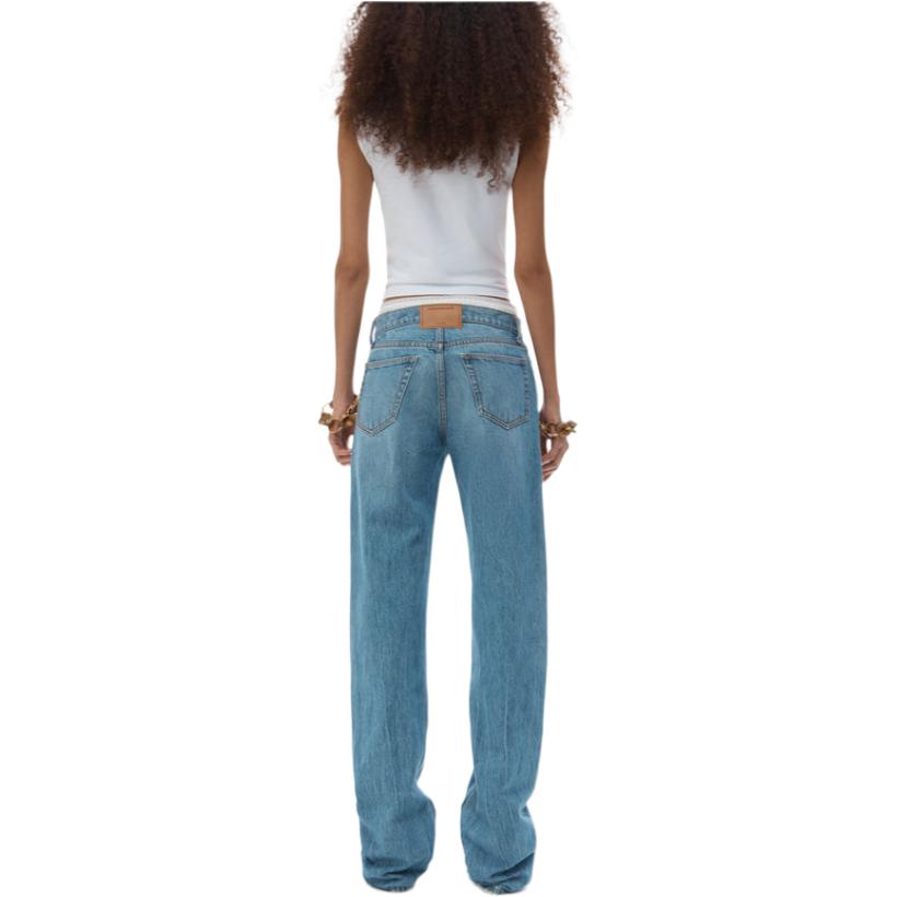 (Women) Alexander Wang FW24  Slim Fit Mid-Rise Blue Denim Jeans 4DC1254522486 圖 5