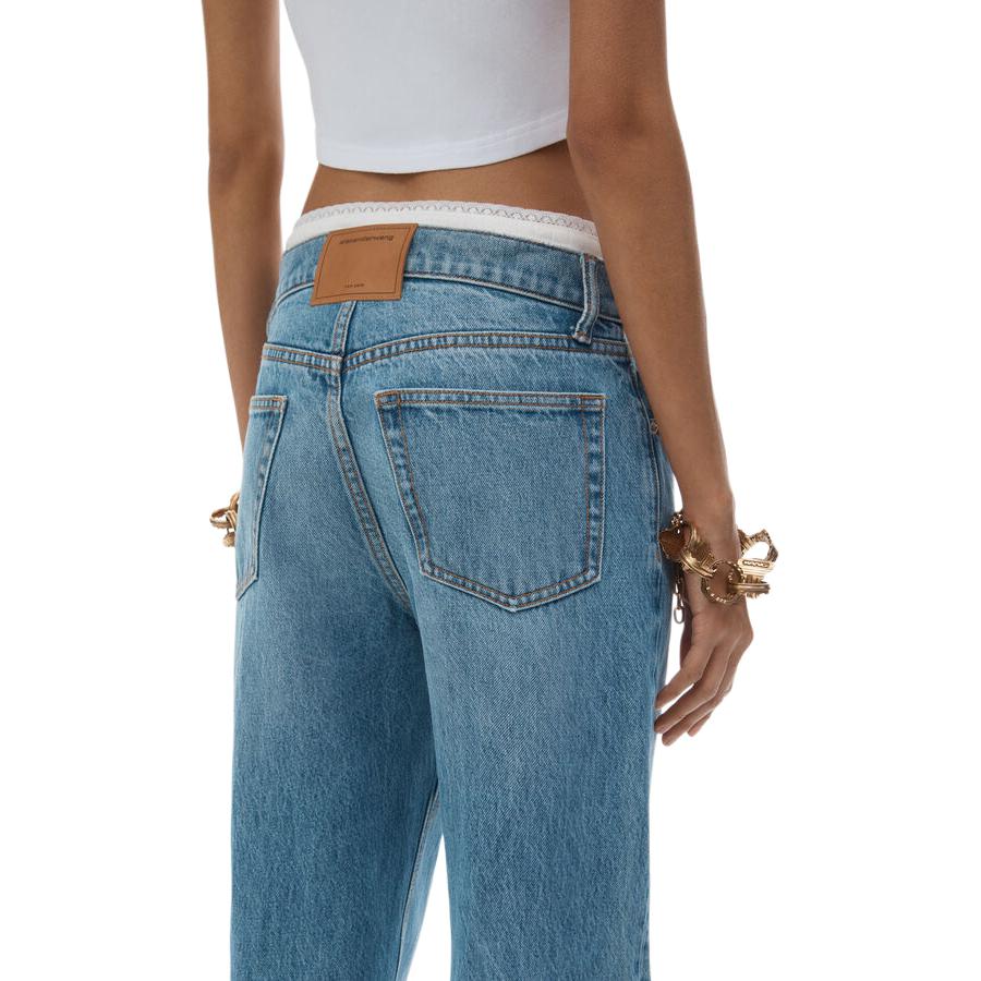 (Women) Alexander Wang FW24  Slim Fit Mid-Rise Blue Denim Jeans 4DC1254522486 圖 7