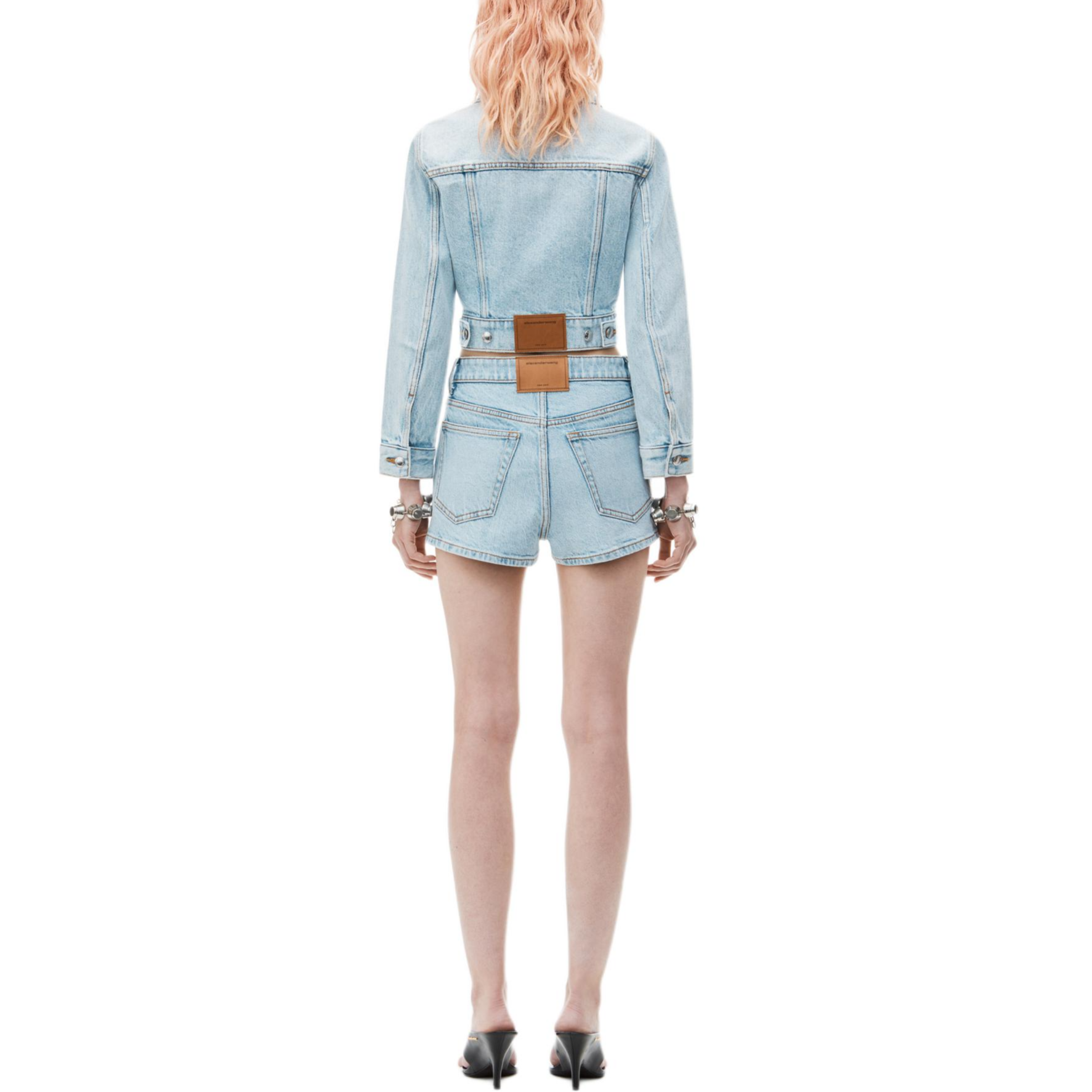 Shop (W) アレクサンダー ワン FW24 スリムフィット ミッドライズ デニムミニスカート ブルー 4DC3245383453