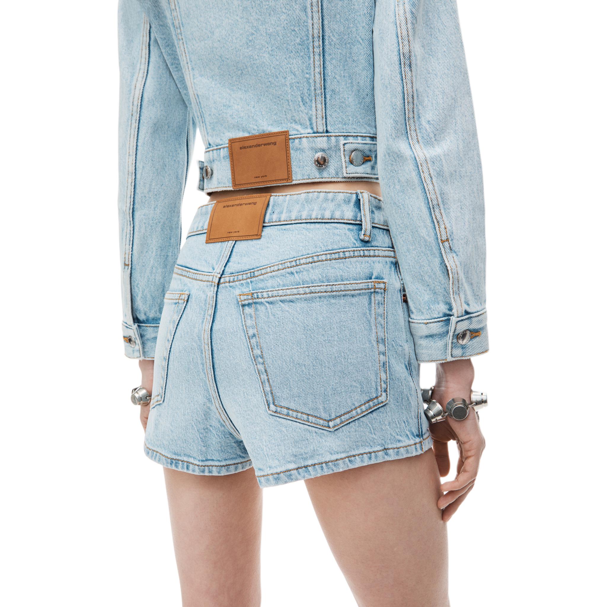 Details for (W) アレクサンダー ワン FW24 スリムフィット ミッドライズ デニムミニスカート ブルー 4DC3245383453