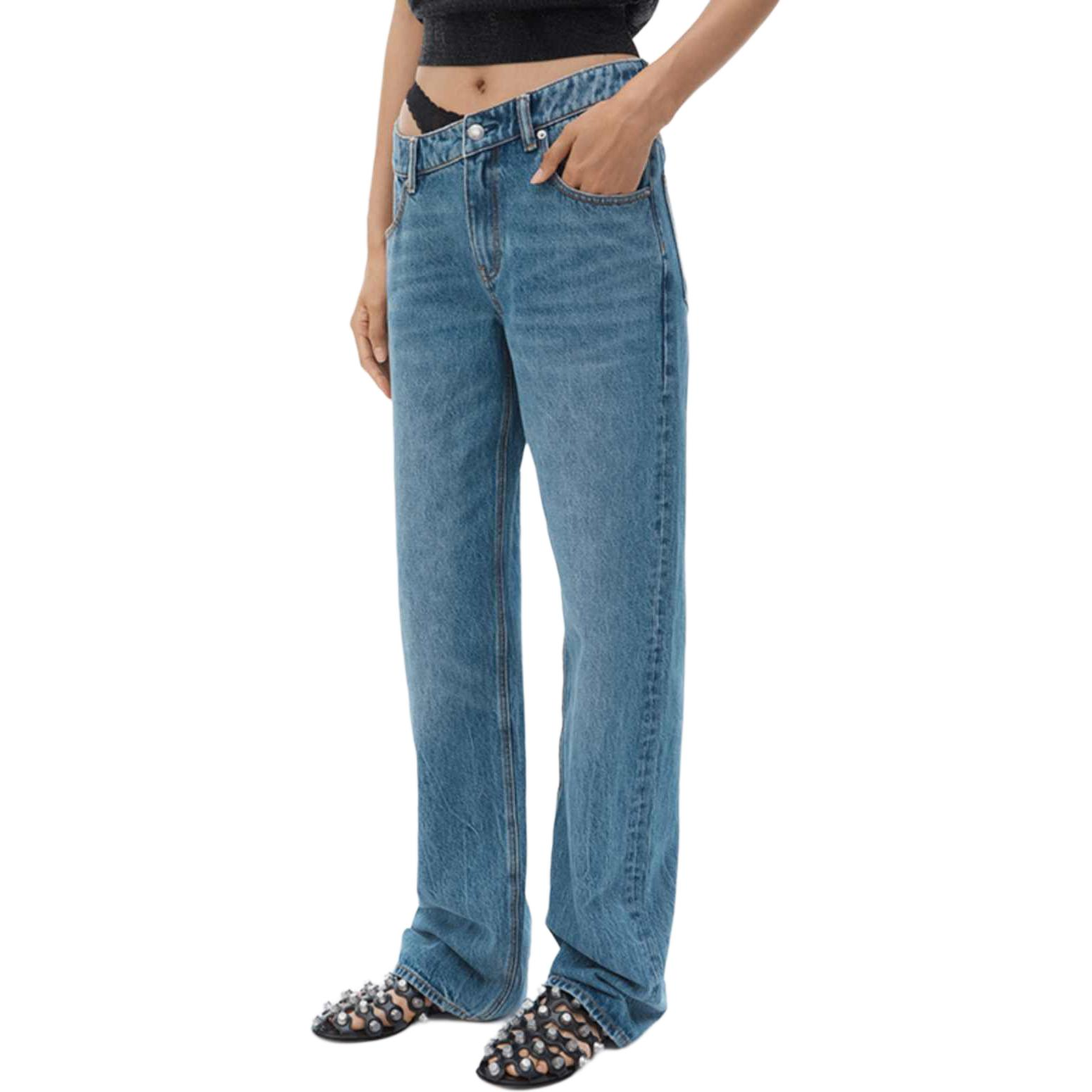 Lookbook (W) アレキサンダーワン FW24 ヴィンテージインディゴ スリムフィット ストレートジーンズ 4DC1254612473