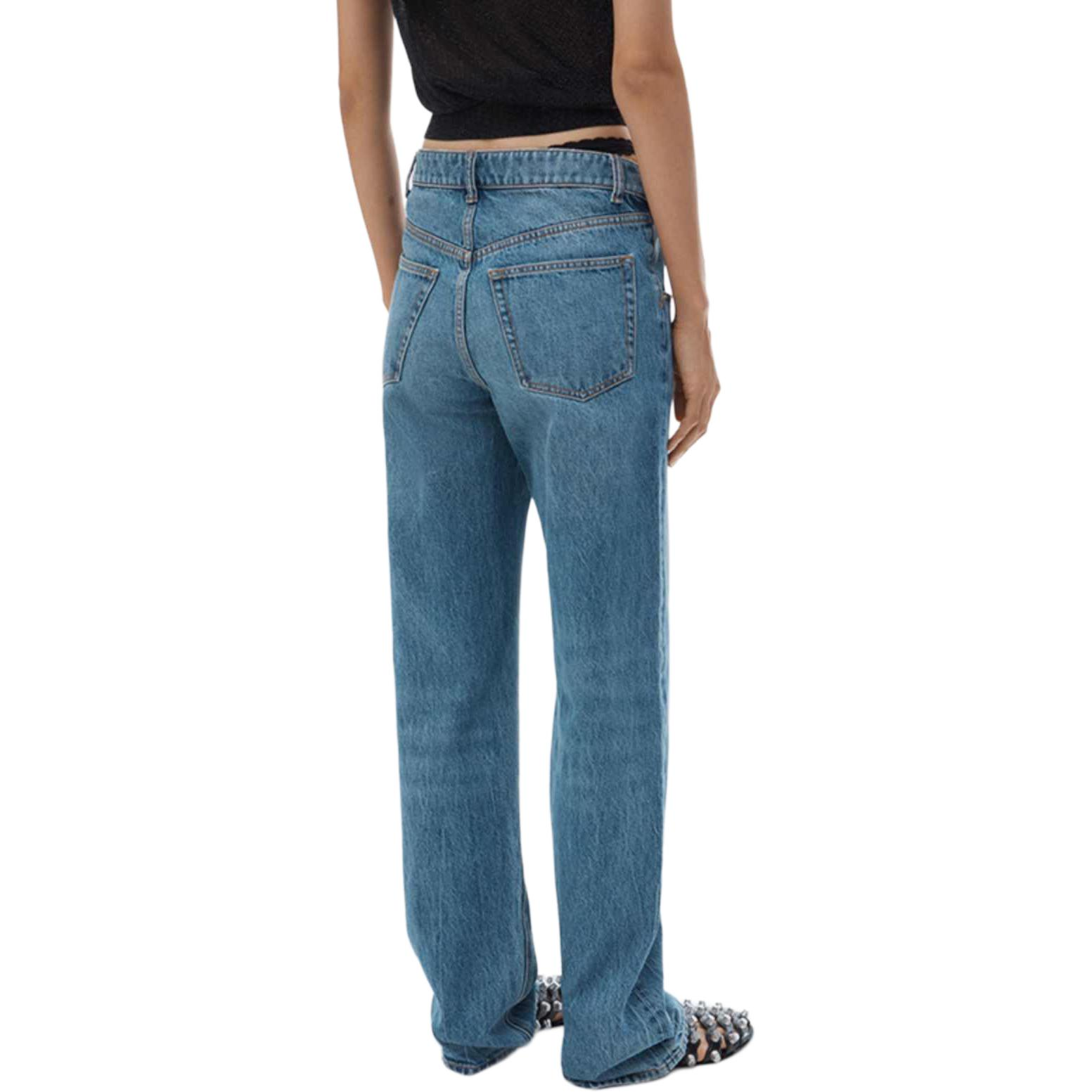 Shop (W) アレキサンダーワン FW24 ヴィンテージインディゴ スリムフィット ストレートジーンズ 4DC1254612473