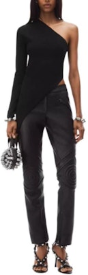 (W) Alexander Wang FW24 Baju Hitam Lengan Panjang Asimetris Wanita 1KC4241037001 Lookbook (W) Alexander Wang FW24 Baju Hitam Lengan Panjang Asimetris Wanita 1KC4241037001