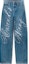 Buy (W) Alexander Wang FW24 Blue Laser Logo Denim Jeans Wanita 4DC3244412473