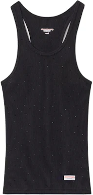 (W) Alexander Wang FW24 Bodywear Tank Top Logo Rhinestone Wanita Hitam WL001T001 Buy (W) Alexander Wang FW24 Bodywear Tank Top Logo Rhinestone Wanita Hitam WL001T001
