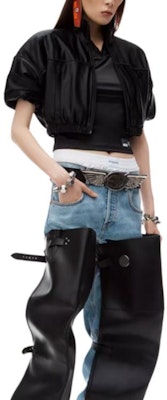 (Women) Alexander Wang FW24 Cropped Piped Short-Sleeve Jacket Black 4CC3242090-Black Order (Women) Alexander Wang FW24 Cropped Piped Short-Sleeve Jacket Black 4CC3242090-Black