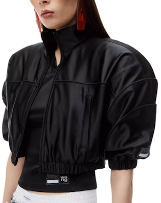 (Women) Alexander Wang FW24 Cropped Piped Short-Sleeve Jacket Black 4CC3242090-Black Lookbook (Women) Alexander Wang FW24 Cropped Piped Short-Sleeve Jacket Black 4CC3242090-Black