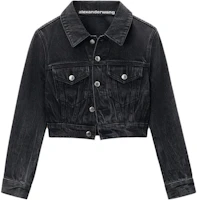 Order (W) Alexander Wang FW24 女款短版水洗牛仔外套 - 仿舊灰 4DC3242450015
