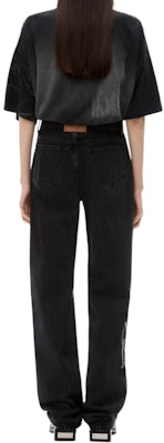 (W) 알렉산더 왕 FW24 크리스탈 로고 미드라이즈 진 여성용 그레이. 4DC3244455015 Shop (W) 알렉산더 왕 FW24 크리스탈 로고 미드라이즈 진 여성용 그레이. 4DC3244455015