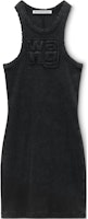 (Women) Alexander Wang FW24 Distressed Logo Sleeveless Loose Dress Women - Black 4CC3246258027A (Women) Alexander Wang FW24 Distressed Logo Sleeveless Loose Dress Women - Black 4CC3246258027A
