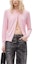 Order (Women) Alexander Wang FW24 Embossed Logo Long Sleeve Knit Sweater Women’s Pink Lace 4KC3243017-Pink