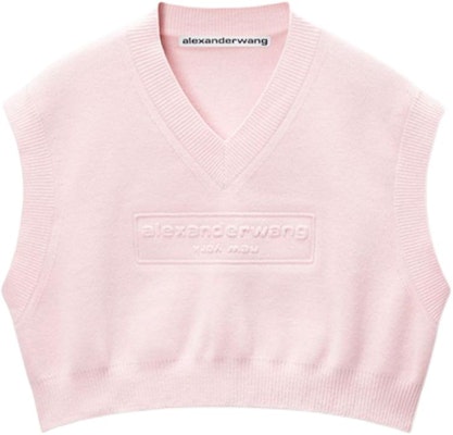 (Women) Alexander Wang FW24 Embossed Logo Slim V-Neck Cropped Tank Top Ballet Pink Women 1KC3241035684A Buy (Women) Alexander Wang FW24 Embossed Logo Slim V-Neck Cropped Tank Top Ballet Pink Women 1KC3241035684A