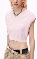 Details for (W) Alexander Wang FW24 浮雕標誌V領短版背心 芭蕾粉 女款 1KC3241035684A
