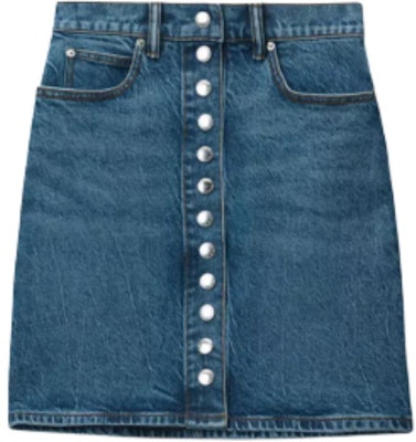 (W) アレキサンダー ワン FW24 ハイウエスト ウォッシュ デニム ミニスカート レディース - ダークブルー 4DC4245479401 Order (W) アレキサンダー ワン FW24 ハイウエスト ウォッシュ デニム ミニスカート レディース - ダークブルー 4DC4245479401