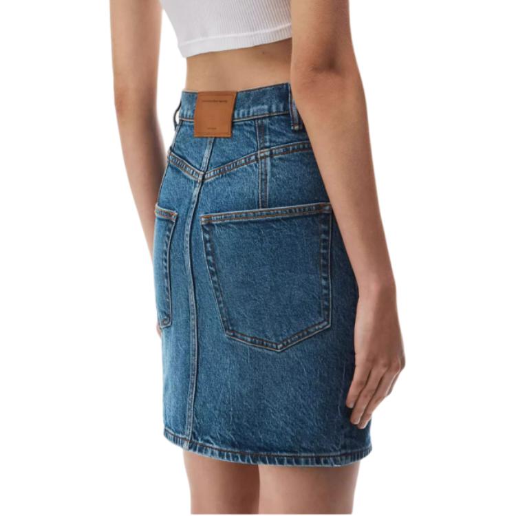 Sizing (W) アレキサンダー ワン FW24 ハイウエスト ウォッシュ デニム ミニスカート レディース - ダークブルー 4DC4245479401