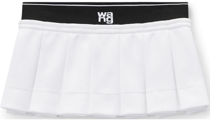 (W) Alexander Wang Rok Mini Lipit Pinggang Elastis Logo Wanita Putih 4CC3245060100 Buy (W) Alexander Wang Rok Mini Lipit Pinggang Elastis Logo Wanita Putih 4CC3245060100