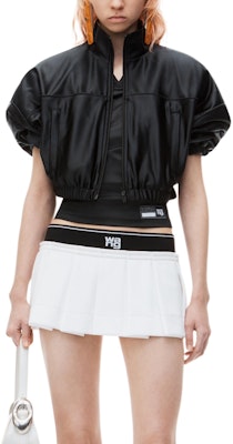 (W) Alexander Wang Rok Mini Lipit Pinggang Elastis Logo Wanita Putih 4CC3245060100 Purchase (W) Alexander Wang Rok Mini Lipit Pinggang Elastis Logo Wanita Putih 4CC3245060100