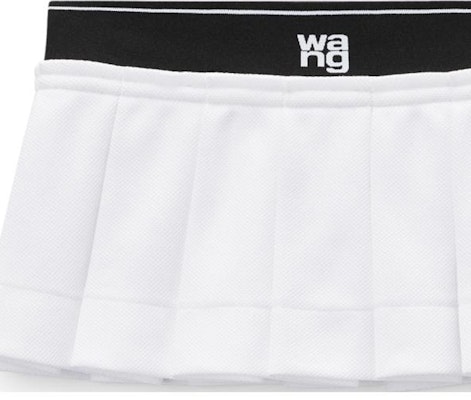 (W) Alexander Wang Rok Mini Lipit Pinggang Elastis Logo Wanita Putih 4CC3245060100 Sizing (W) Alexander Wang Rok Mini Lipit Pinggang Elastis Logo Wanita Putih 4CC3245060100