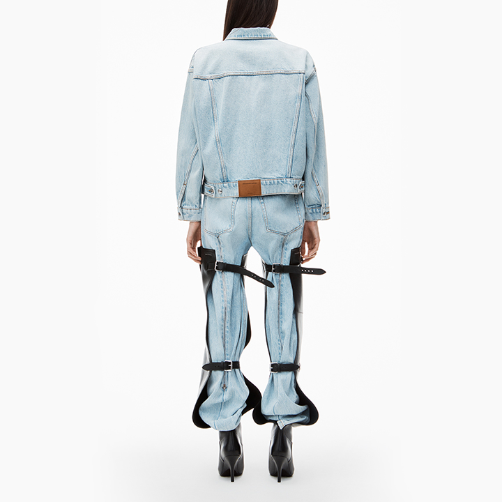 Shop (Women) Alexander Wang FW24 Letter Button-Up Long Sleeve Jacket Women’s Bleached White 4DC3242411453