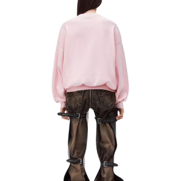 Shop (W) アレキサンダー ワン FW24 ロゴ クルーネック スウェットシャツ レディース バレエピンク。 1KC3231017684A