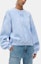 Shop (Women) Alexander Wang FW24 Logo Dyed Crewneck Fleece Sweatshirt Women Washed Light Blue 4CC3241518450B