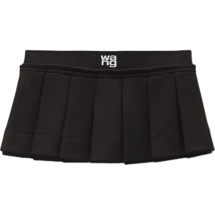 Order (W) 알렉산더왕 로고 엠보스드 치어리더 미니 플리츠 스커트 여성 블랙 4CC3245060001