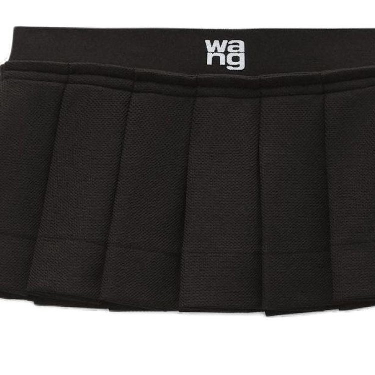 Sizing (W) 알렉산더왕 로고 엠보스드 치어리더 미니 플리츠 스커트 여성 블랙 4CC3245060001