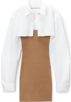 (Women) Alexander Wang FW24 Minimalist Layered Long Sleeve Short Dress Beige - 1KC3246062219A (Women) Alexander Wang FW24 Minimalist Layered Long Sleeve Short Dress Beige - 1KC3246062219A