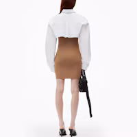 Shop (W) Alexander Wang FW24 極簡層次長袖短裙 米色 1KC3246062219A