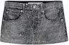 Order (W) 亚历山大王FW24极简标志高腰水钻牛仔迷你裙女士洗黑色 1WC3245377-011