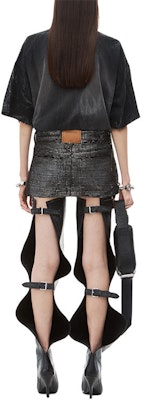 (W) 亚历山大王FW24极简标志高腰水钻牛仔迷你裙女士洗黑色 1WC3245377-011 Lookbook (W) 亚历山大王FW24极简标志高腰水钻牛仔迷你裙女士洗黑色 1WC3245377-011