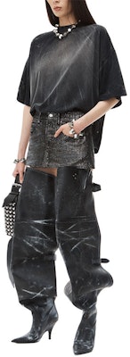 (W) 亚历山大王FW24极简标志高腰水钻牛仔迷你裙女士洗黑色 1WC3245377-011 Shop (W) 亚历山大王FW24极简标志高腰水钻牛仔迷你裙女士洗黑色 1WC3245377-011